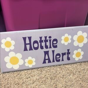 Purple and Yellow Floral Sign